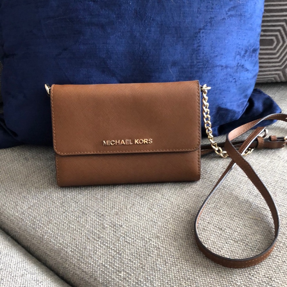 Michael Kors Brown Crossbody Saffiano Leather